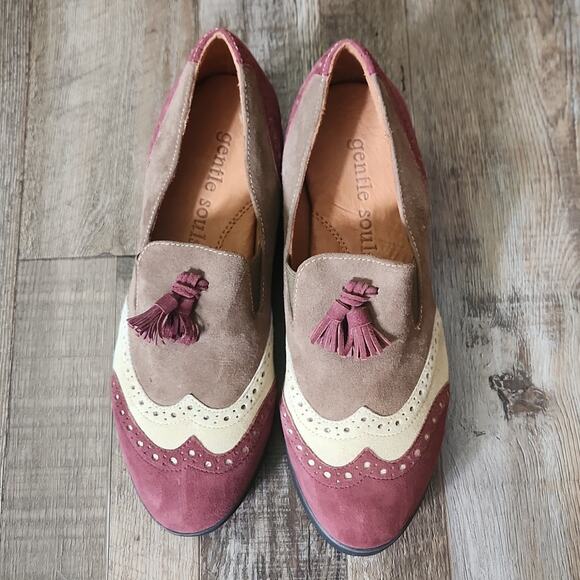 Gentle Souls Women's Briminee Multi-colored Suede Loafers Size 6 Tassels - Picture 2 of 9